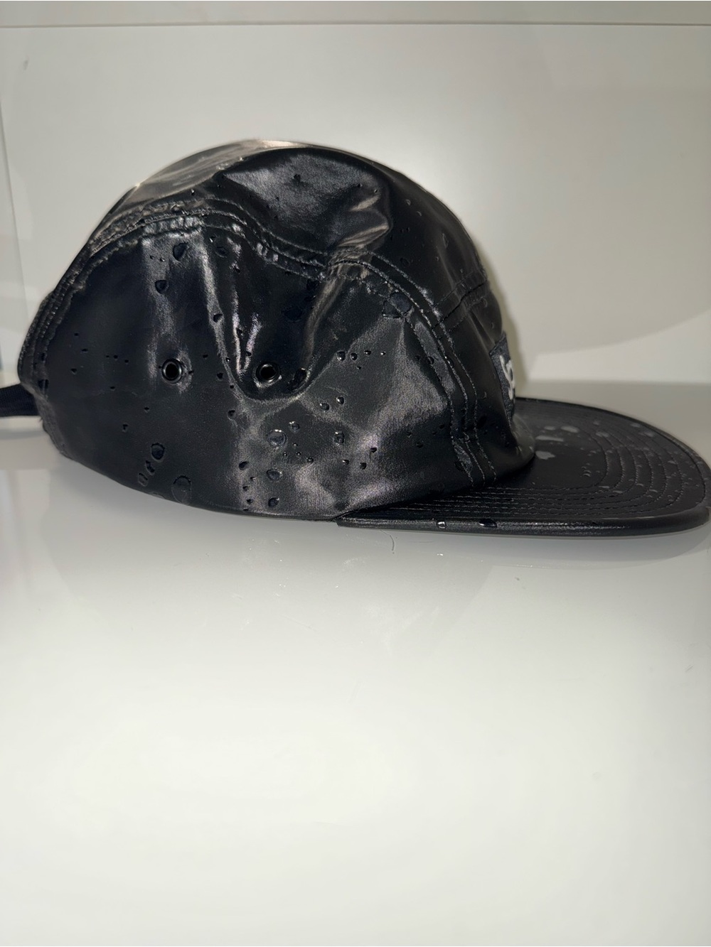 Supreme Black Shiny Water Drops 5-Panel Cap - Picture 6 of 14
